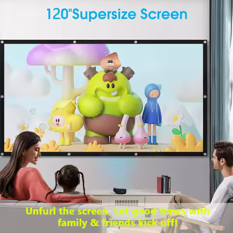 72-150Inch 4k Projector Screen, Portable Foldable Projector screen for Outdoor Indoor Office School