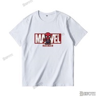 👕🎁🎀100% Cotton Mens Short Sleeve The Avengers Iron Man Spider Deadpool Marvel 10 Co Branded Short Sl