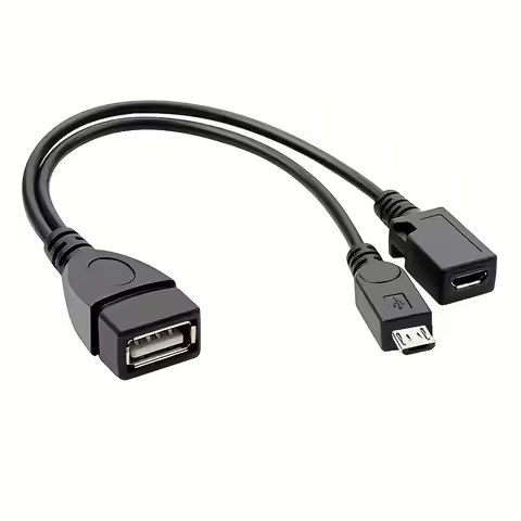 2-in-1 OTG USB to Micro USB Splitter Adapter for Fire Stick 4K/Fire TV, Android Phone/Tablet, Durabl