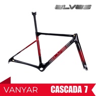 Elves Vanyar Superlight Road Bike Carbon Frame Piano Black & Transparent Red / Rim Brake