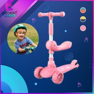 Ct M290 Children's Toys 3-wheel Otoped Scooter 2in1 Sitting Bike Scooter Kids Wheels On No Music Song Lights