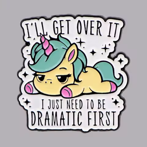 Cute Horse I'll Get Over It Enamel Pin Quotes Brooch Pines Lapel Pins Badge on Backpack Clothes Acce