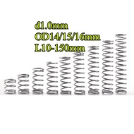 Compression spring d1.0mm SUS304 OD14/15/16mm length 10-150mm pressure spring【CQ-MB】