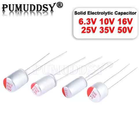 10PCS DIP Solid Electrolytic Capacitor 6.3V 10V 16V 25V 35V 100UF 150UF 220UF 270UF 330UF 470UF 560U