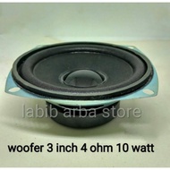 (0_0) speaker woofer 3 inch 4 ohm 10 watt kondisi baru ("_")