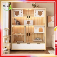 Cat Villa Customization Service Self Pickup Tempered Glass Cat Villa Cat House Large pet house with 