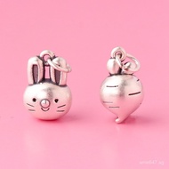 Pure Silver Children's Bracelet Zodiac Year Girl Rabbit Year Red Rope Anklet Bracelet Zodiac Pendant