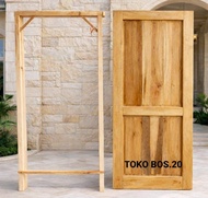 Kusen Dan Daun Pintu Kayu Mahoni Pintu Depan Pintu Kamar Pintu Kosan