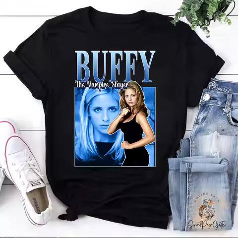 Elvis Has Left The Building Buffy The Vampire Slayer Unisex T-Shirt Vintage 90s Movies Shirt Horror 