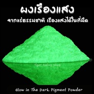 ผงเรืองแสง ผงพรายน้ำ สามารถเรืองแสงในความมืด (รุ่นสว่างพิเศษ) ขนาด 520100และ500 กรัม Glow in The Dark Powder (Ultra-Glow)