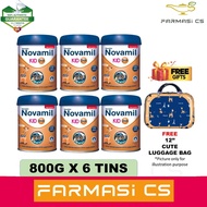 Novalac Novamil 1-10 Tahun KID DHA 800g x 6 Tins FREE Kids Small Luggage Bag EXP:01/2025 [ Infant Milk powder ]
