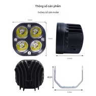 Đèn Trợ Sáng Xe Máy L6 – 6 Mắt LED Siêu Sáng Bền Bỉ Chống Nước IP68