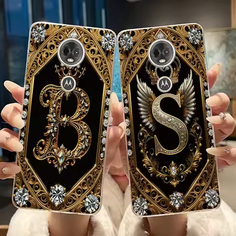 Fashion Retro Letters Phone Case For Moto E5 Plus Clear Soft TPU Silicone Back Cover for Motorola Mo