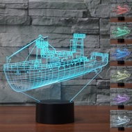 Cruise Ship Night Light 7 Colors Gradient Toy Ship USB LED Table Lamp Acrylic Home Decor