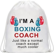 CMNIM Boxing Coach Gifts I am a Boxing Coach Drawstring Bags Funny Boxing Gifts for Coach String Backpack, Boxing Coach Drawstring Bag, Medium, Boxing Coach Drawstring Bag