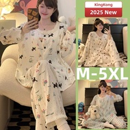 XB M-5XL Women's Plus Size Cotton Pyjamas - Autumn Winter Long Sleeves