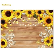 Sunflower Backdrop Photography Cloth 210x150cm Yellow Flower Wall Garden Wedding Birthday Photograph