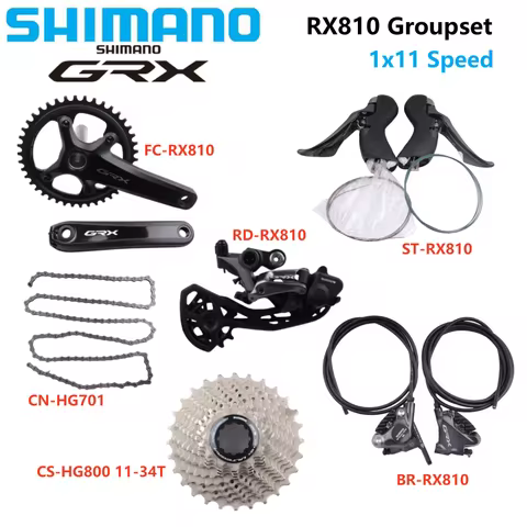 Shimano GRX RX810/RX812 Groupset 1X11S 170/172.5/175mm Crank 40/42T ST-RX810 BR-R810 CS 34T/42T Cass
