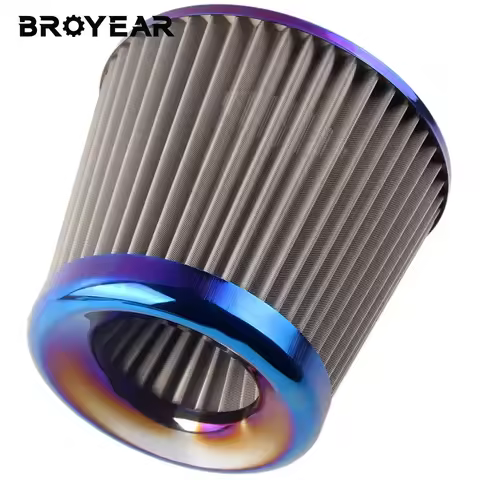 Broyear High Quality Universal Stainless Steel Auto Air Intake System High Flow Cone Cold Air Filter