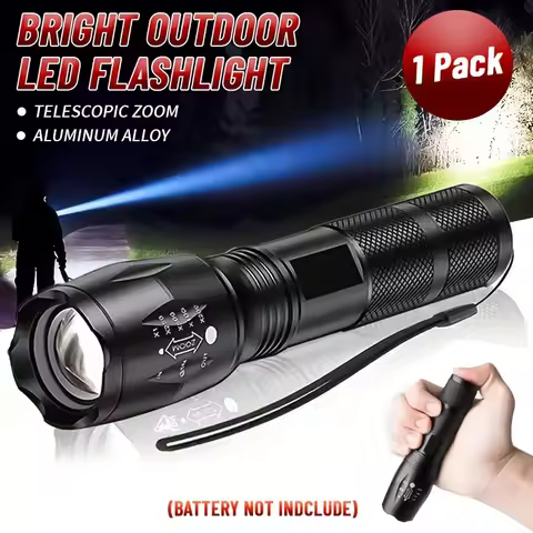 High Power T6 LED Flashlight 5 Modes Zoomable Aluminum Alloy Waterproof Torch 1000LM 200m Beam for O