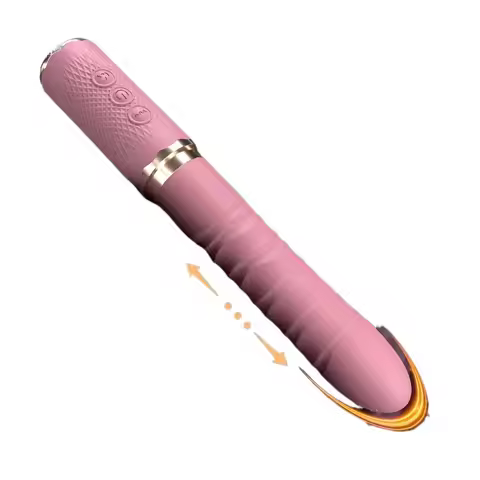 USB Rechargeable Telescopic Silicone Vibrator Magnetic Charging High-Frequency Pulsating Vibration W