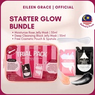 [Official] Eileen Grace Starter Glow Bundle | Rose Jelly Mask + Black Jelly Mask + Cosmetic Pouch + 