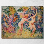 Giclee Print Depicting Two Running Nymphs Henri Edmond Cross hec6 Canvas