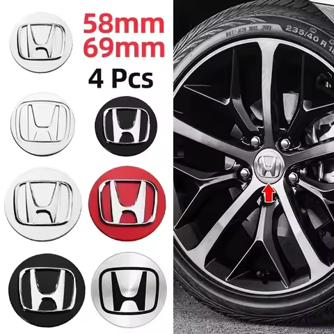 4Pcs 69mm 58mm Car Styling Wheel Center Hub Caps Sticker Badge Emblem Decoration for Honda H Accord 