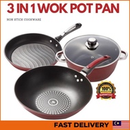 GOOD QUALITY  Set Kitchen Cookware Non Stick Wok Pot Pan Set Periuk Besar / Periuk Tak Melekat / Set
