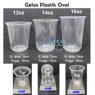 Clear Oval Plastic Cup 14oz 16oz l Boba Cup Contents 50 Pcs Plastic Cups Mug Coffee Cup