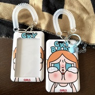 Cute Crying Girlfriends Crying Baby Card Holder Bus Subway Work ID Holder Hard Shell Student Campus 