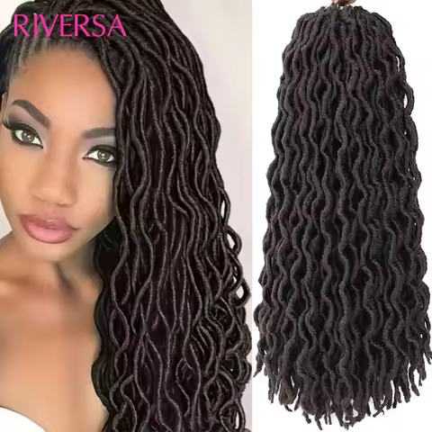 18inch Distressed Faux Locs Crochet Hair 1B 4 27 30 613 BUG Goddess Boho Locks Crochet Hair Braiding
