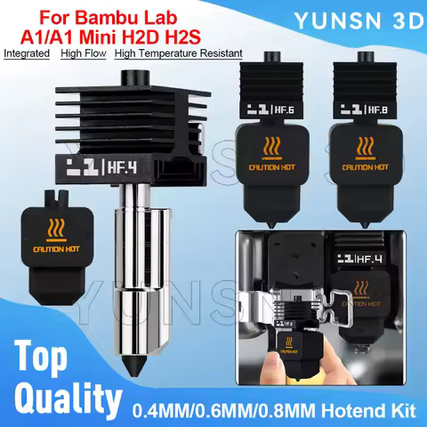 For Bambu Lab A1/A1 Mini Hotend Kit 0.4/0.6/0.8mm High Flow Integrated Hot End For Bambulab H2D H2S 