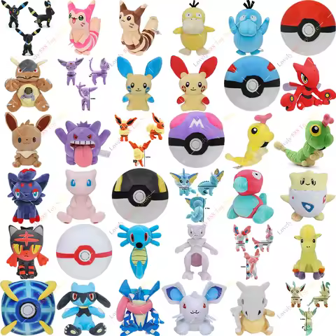 Pokemon Plush Toys Cute Weedle Beast Ball Psyduck Raichu Porygon Alolan Marowak Lapras Gastly Ditto 