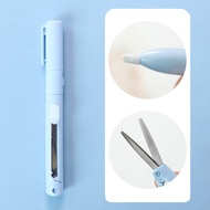 Pen-sized Scissors Ceramic Cutter 2 in 1 Mini Scissor Portable Paper Cutter Stationery Student Trave