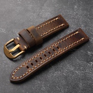 Handmade watch strap for men with genuine leather retro brown cowhide 20mm suitable for IWC Longines Omega Tudor Tissot chain