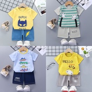 [M'sia Stock]🔥6m-4year🔥baju baby boy Sets Suits Summer Baby Toddler Short Sleeve T-shirt Kids Shorts