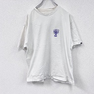 古著Vans白色短袖骷髏印花T卹，L碼