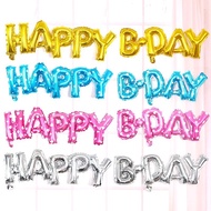 HAPPY B-DAY Letter Balloons (9 pcs) Connected 145 x 20