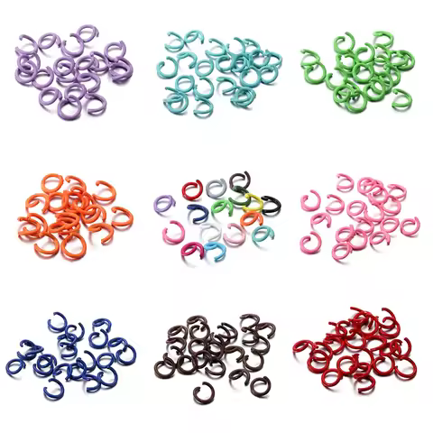 100Pcs/Lot 1.2x8mm Colorful Metal Open Jump Rings Split Jump Ring Connector for DIY Jewelry Making F