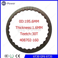 2pcs 6T30 6T30E GF6 6T35 Automatic Transmission Clutch 2-6 Friction Plate 08-up (30T 1.6mm 196mm) 40
