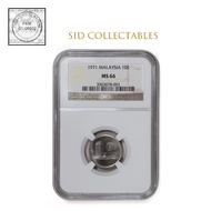 ST MALAYSIA 1971 10 SEN PARLIAMENT - V2 TYPE - NGC 3363678-002 MS66 SCARCE COIN