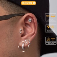 GLITTER HOOP EARRING SILVER-COCKSTOCK