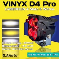 MERAH D4pro Devil Eye Red LED Laser Gun Shooting Light Motorcycle Car D4 Pro Red Premium