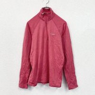 二手Patagonia半拉鍊抓絨套頭衫，亮粉色，M 碼