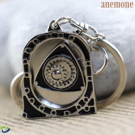 ANEMONE Spinning Rotor Keychain, Zinc Alloy Mechanical Automotive Engine Rotary Keyring, Decoration 