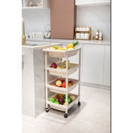 4 Tiers Plastic Bathroom Shelf Rack Kitchen Multipurpose Storage Space Saver