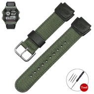 18mm Strap for Casio AE-1200WH/SGW-300/AQ-S810W/F91W Replacement Convex Canvas Bracelet for Men Wome