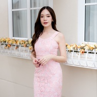 RMVcollection ชุดเดรสลูกไม้ รุ่น Keira Crochet Dress สี PINK