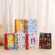 [In Stock] 1PCS Happy Birthday Gift Bag Candy Paper Bag 21X15X8cm Birthday Text Gift Bag Shopping Bag
